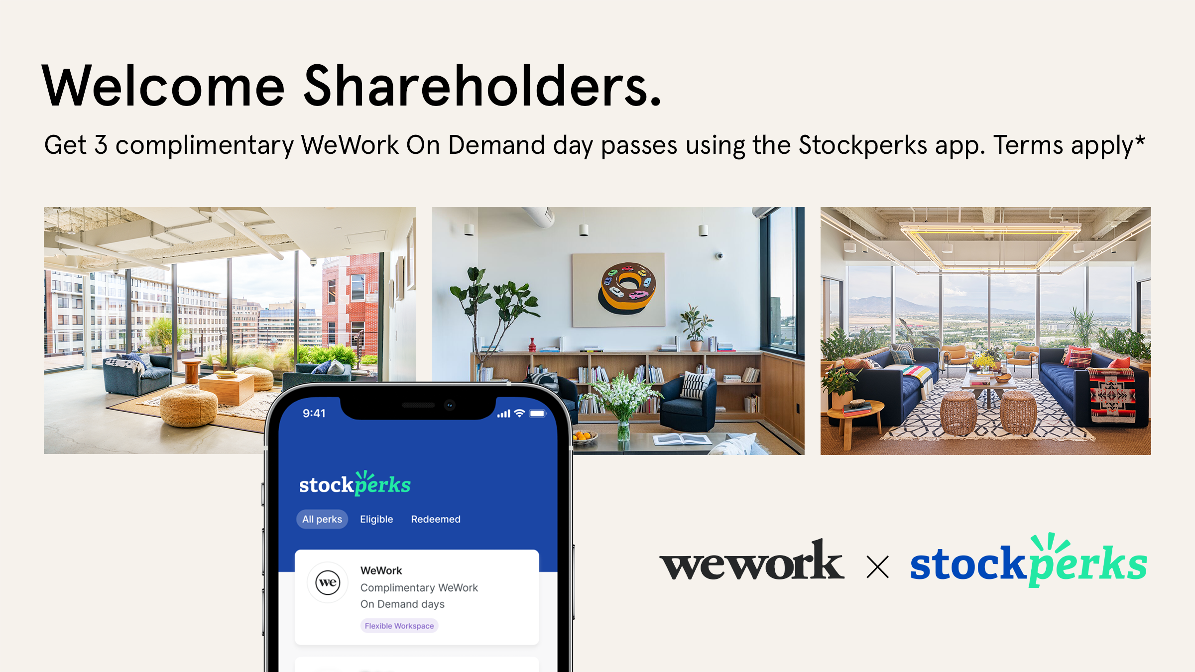 WeWork Partners with Stockperks to Offer Shareholders Flexible Office Space Perks